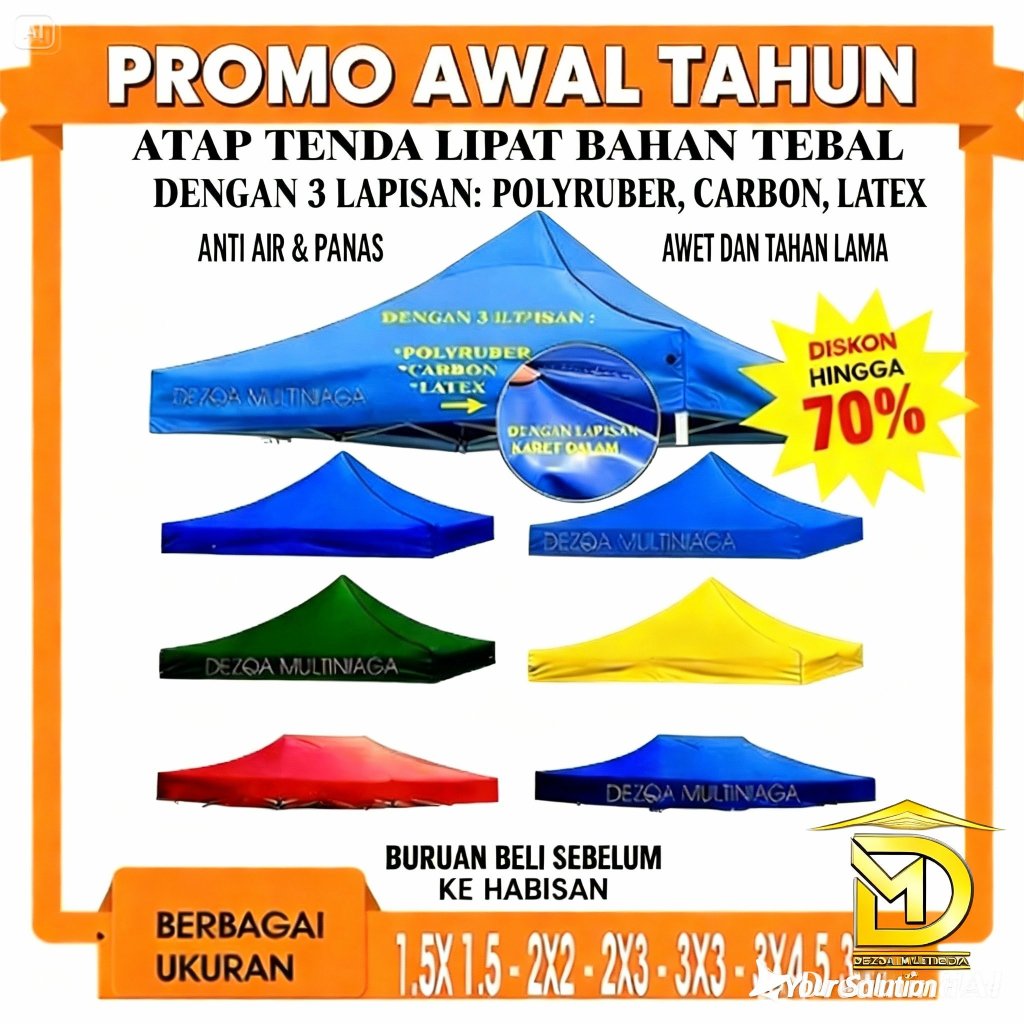 Atap tenda lipat 3x3
