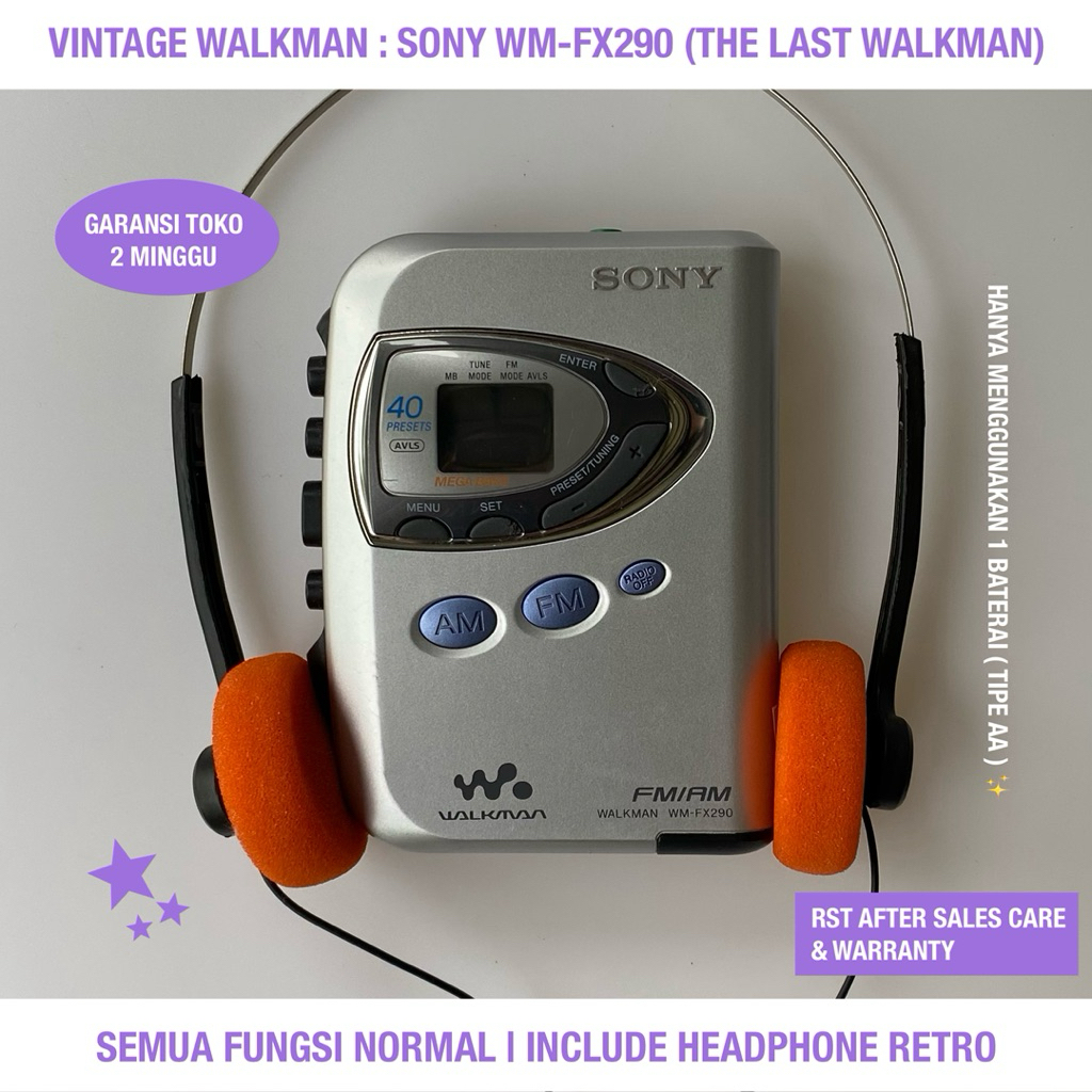 [RESTOCK] Vintage Walkman: Sony WM-FX290 (The Last Walkman) | Include Headphone Retro | Pemutar Kase