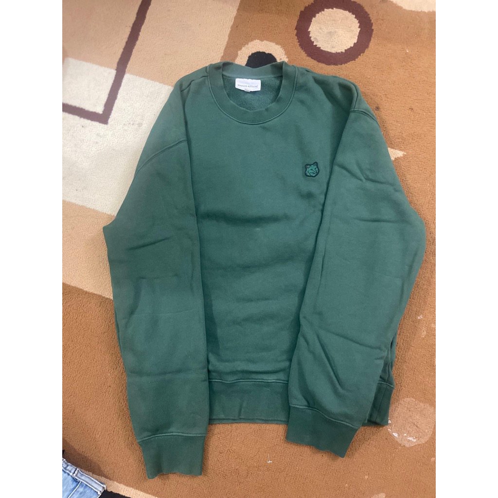Maison Kitsune Tonal Fox Head Sweatshirt Bottle Green