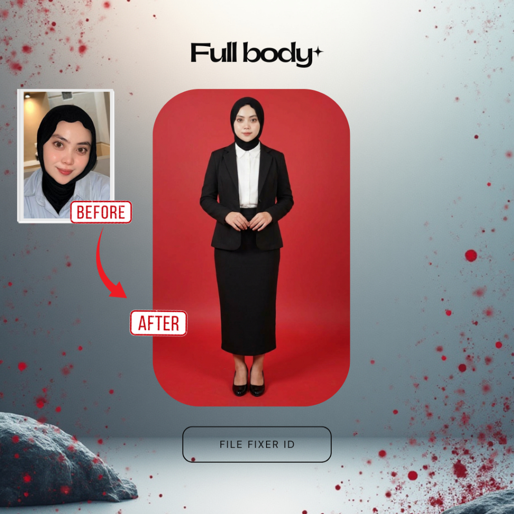 Edit Foto Full Body Pria & Wanita Ganti Baju Formal Jas Kemeja Batik - Edit Tubuh Proporsional Gagah