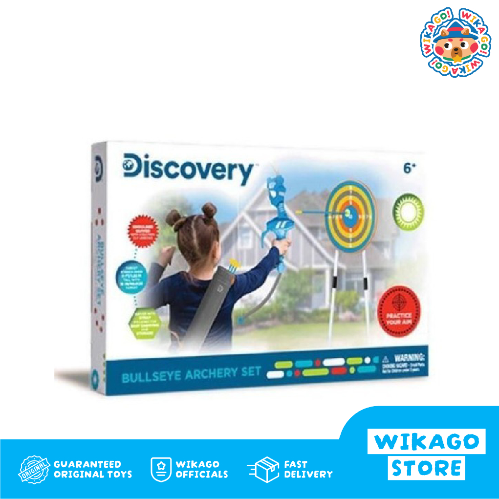 DISCOVERY BULLSEYE ARCHERY SET ORIGINAL MAINAN PANAHAN KARET ANAK PANAH ARCHER