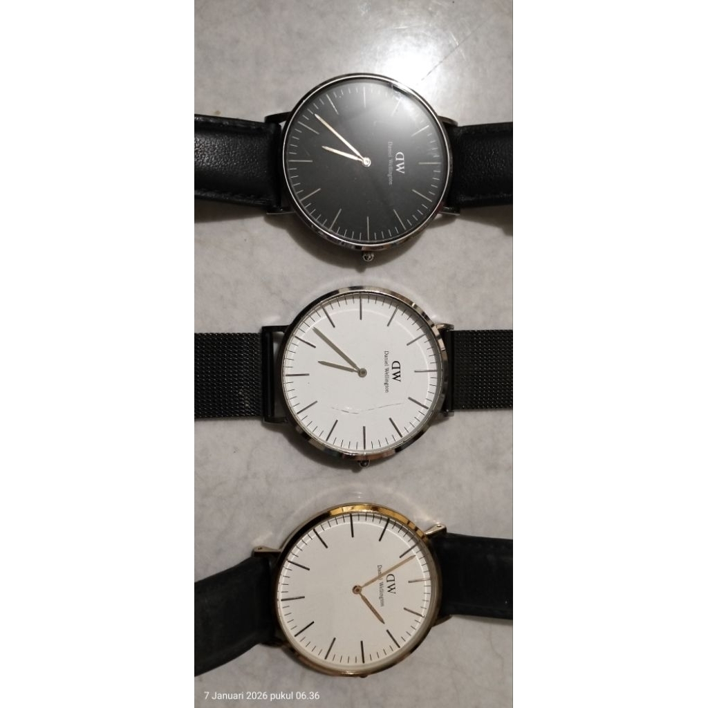 Original DW Daniel Wellington Silver Black Second Preloved