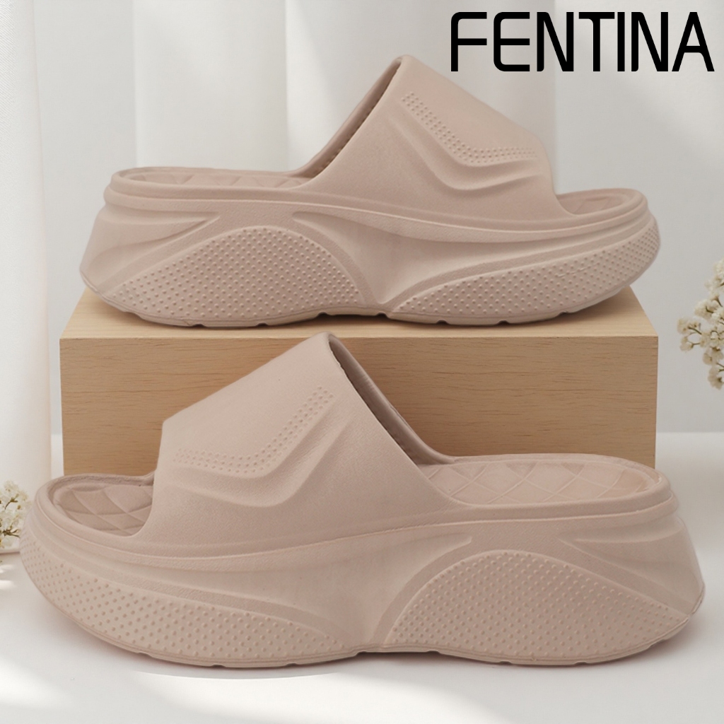 FENTINA Sandal Wanita Kekinian Sandal Jelly Wanita Wedges Ringan Empuk Sandal Fuji Korea Premium
