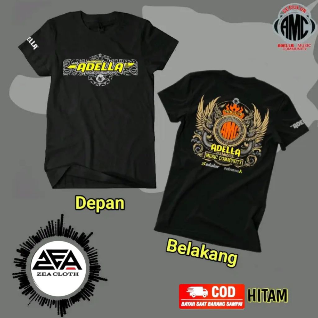 Kaos V1 Om Adella AMC /Baju T-shirt Adella Musik Dangdut Koplo Pria Wanita Katun Combed 24s Premium