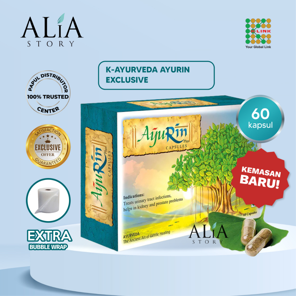 AYURIN [Kemasan Baru] EXCLUSIVE Original K-Link Anti Radang Batu Ginjal Ayurveda Ayu Rin K-Link Offi