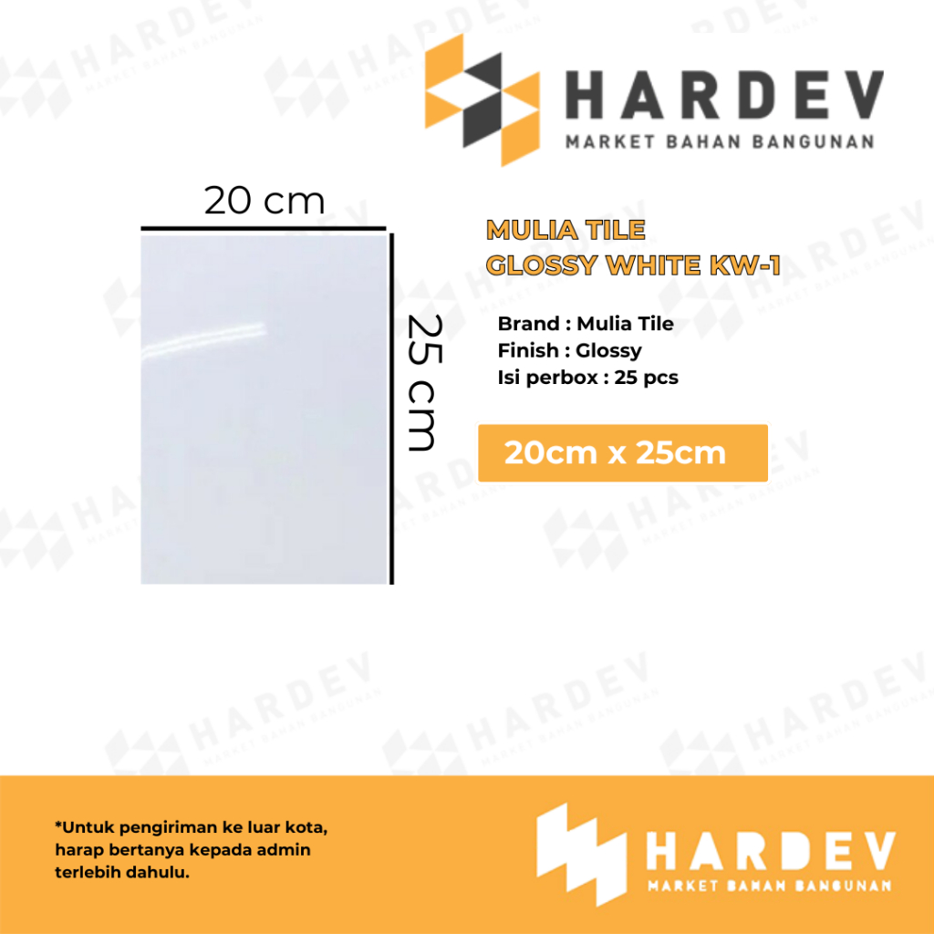 KERAMIK MULIA 20X25 glossy whitte kw 1 - keramik dinding