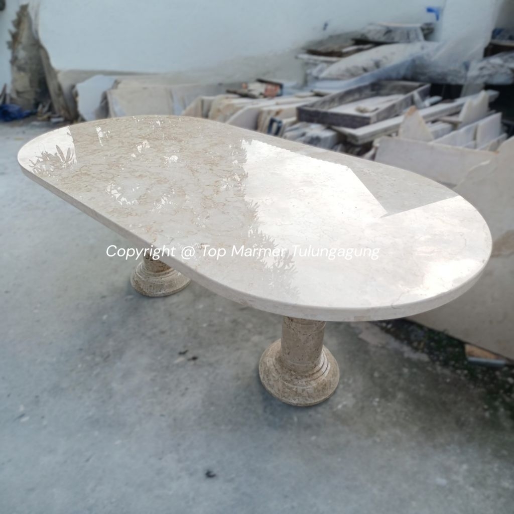 Meja Makan Marmer 200x100 | Dining Table Marmer | Meja Marmer | Meja Batu Marmer | Meja Makan Batu M