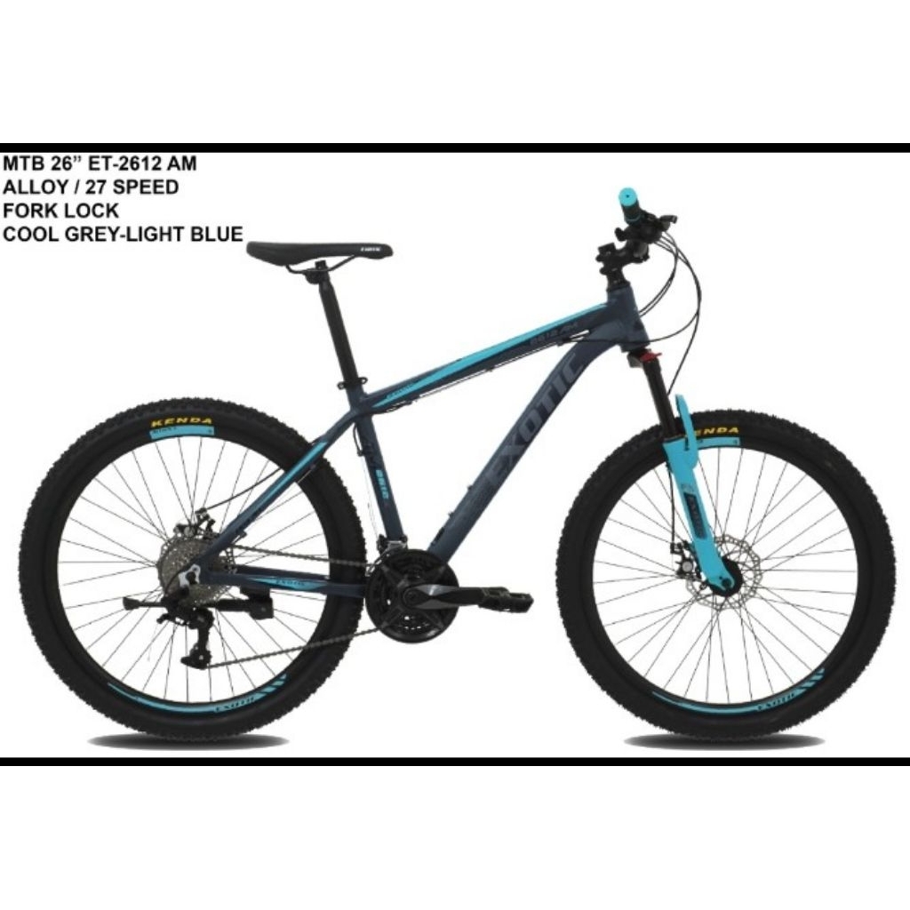 Sepeda Gunung 26 Inch MTB EXOTIC ET 2612 AM Alloy 2x9 Speed Disc Brake - CoolGrey