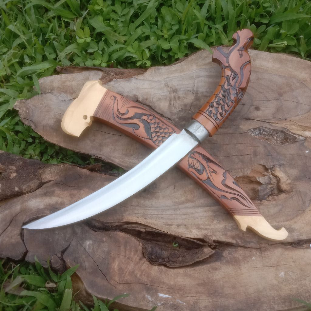 Pisau Kuku Macan Ukir Naga Bahan Baja Per Termurah