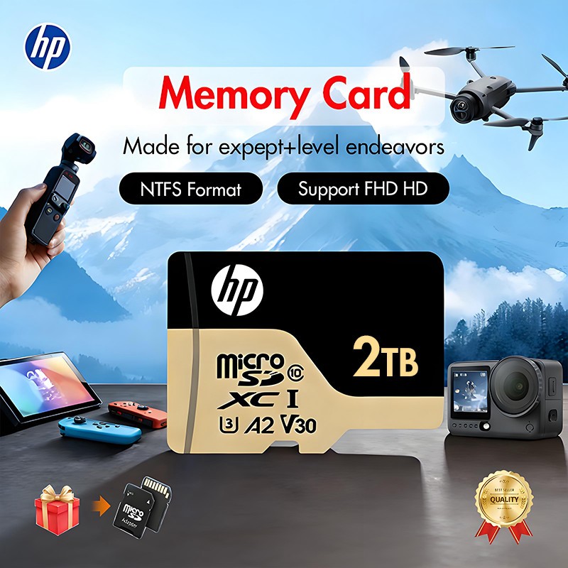 Original HP Memory Card SD Card 32GB 64GB 128GB 256GB 512GB 1TB 2TB High Speed Class10 SD/TF Flash C