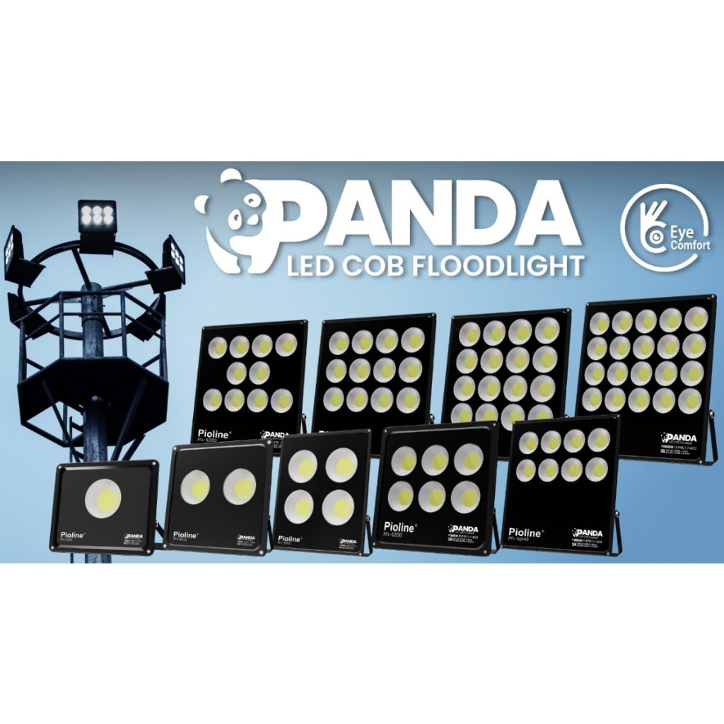 Lampu LED COB Floodlight PANDA 100W/200W/300W/400W/500W/600Watt Cool Daylight 6500K Pioline PFL