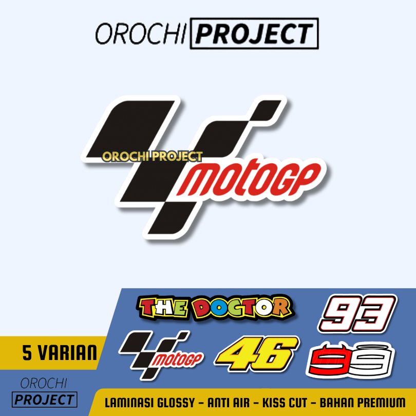 Sticker Stiker Logo MotoGp Vinyl Glossy Anti Air HP Laptop Tumbler Motor Helm