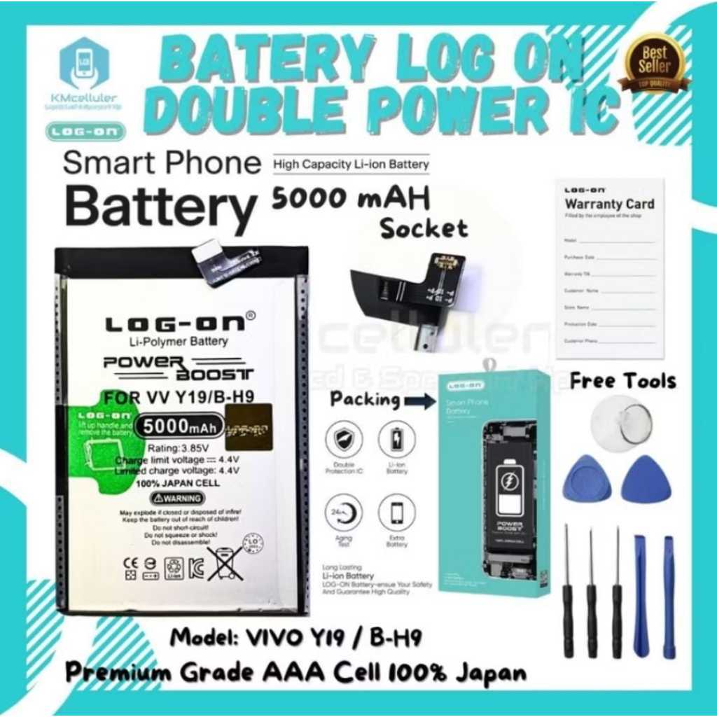 BATTERY LOG-ON VIVO Y19 / BH1 POWER BOOST DOUBLE IC PREMIUM 100%