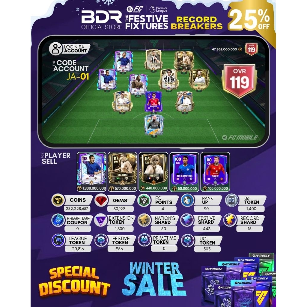 Jual Akun FC MOBILE Kode JA-01