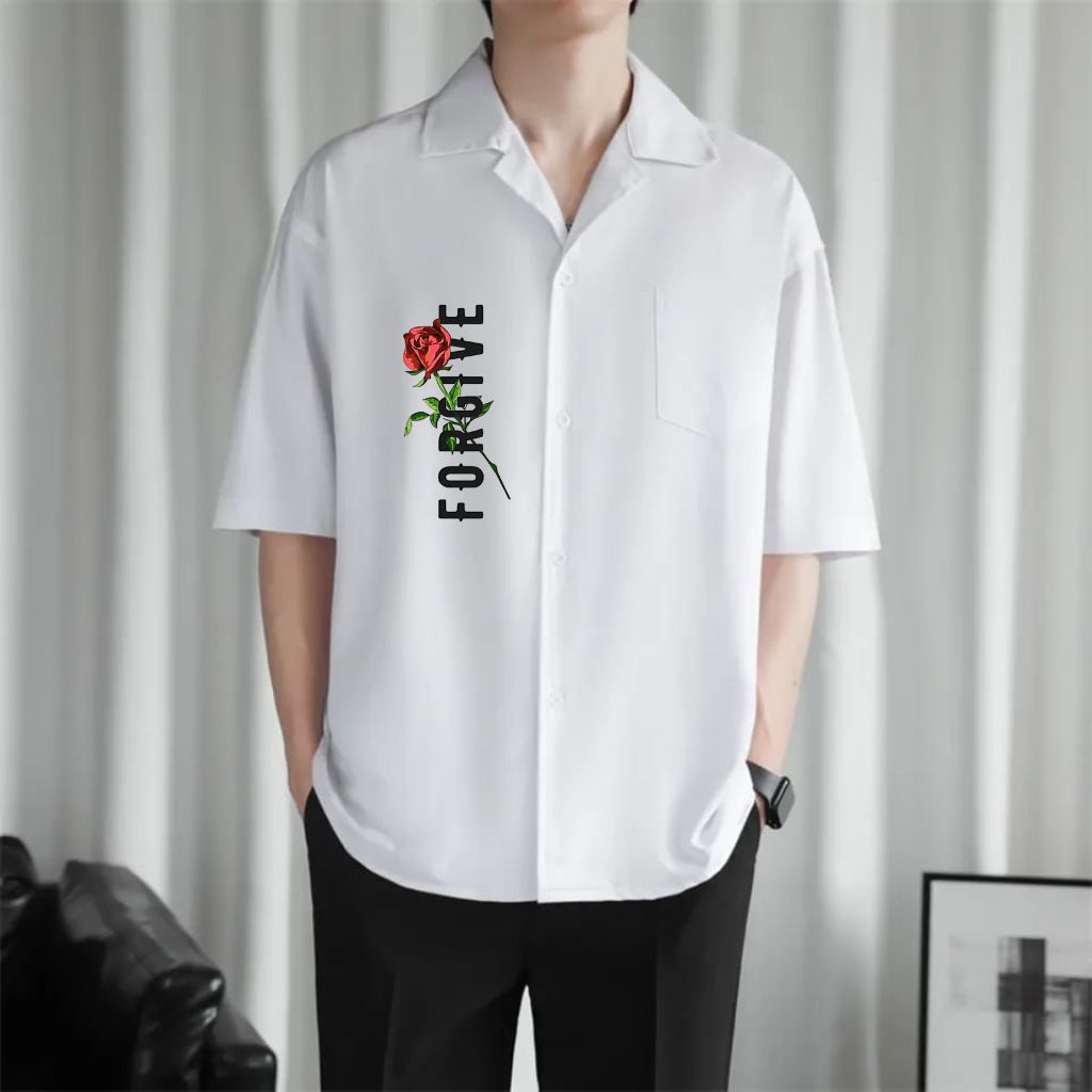 Kemeja Pria Vintage Lengan Pendek Kasual Kemeja Pantai Hawai Motif Bunga Terbaru