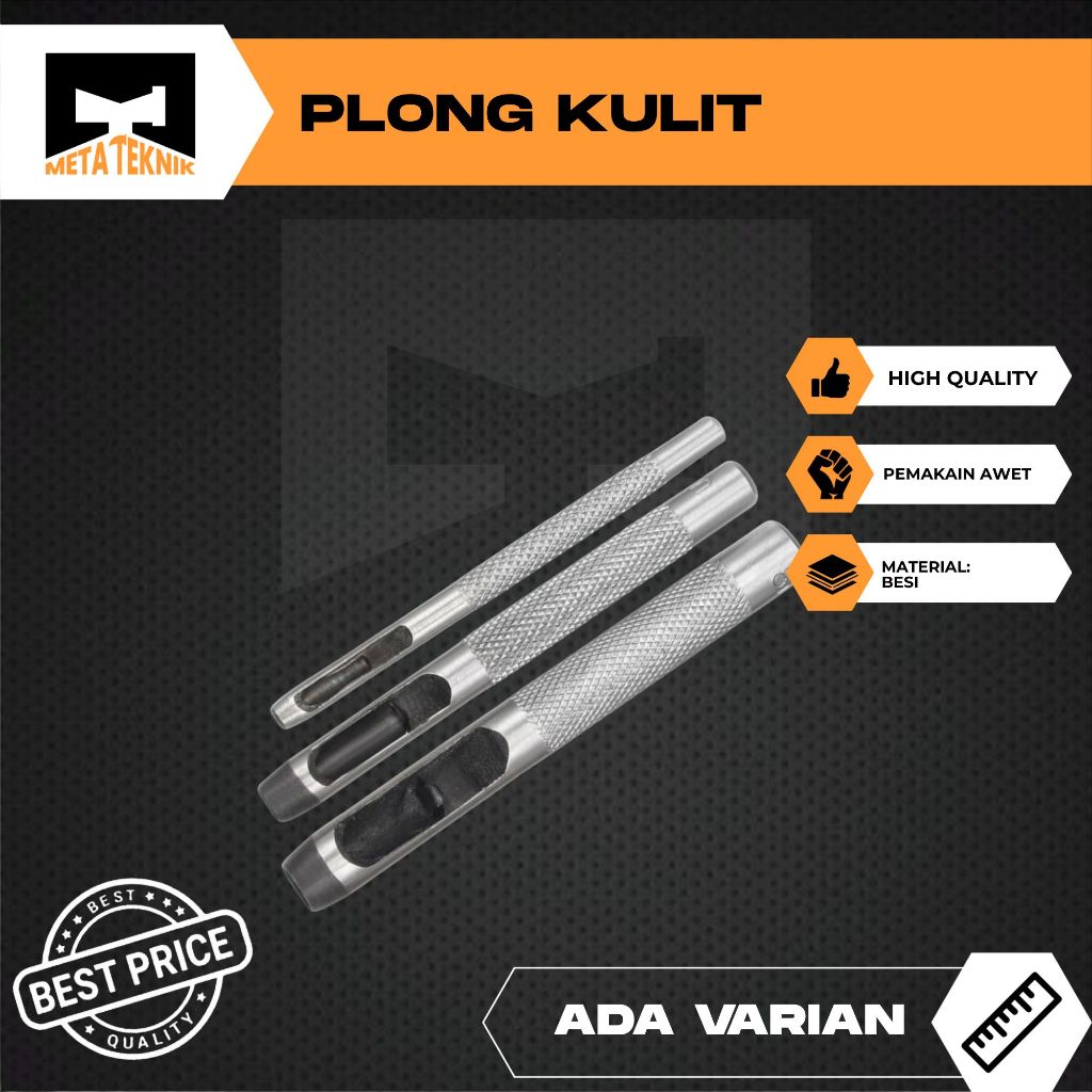 Plong Gasket Kulit (3/4" 19mm / 7/8" 22mm / 1" 25mm) / Alat Pembolong Kulit Ban Pinggang / Steel Lea