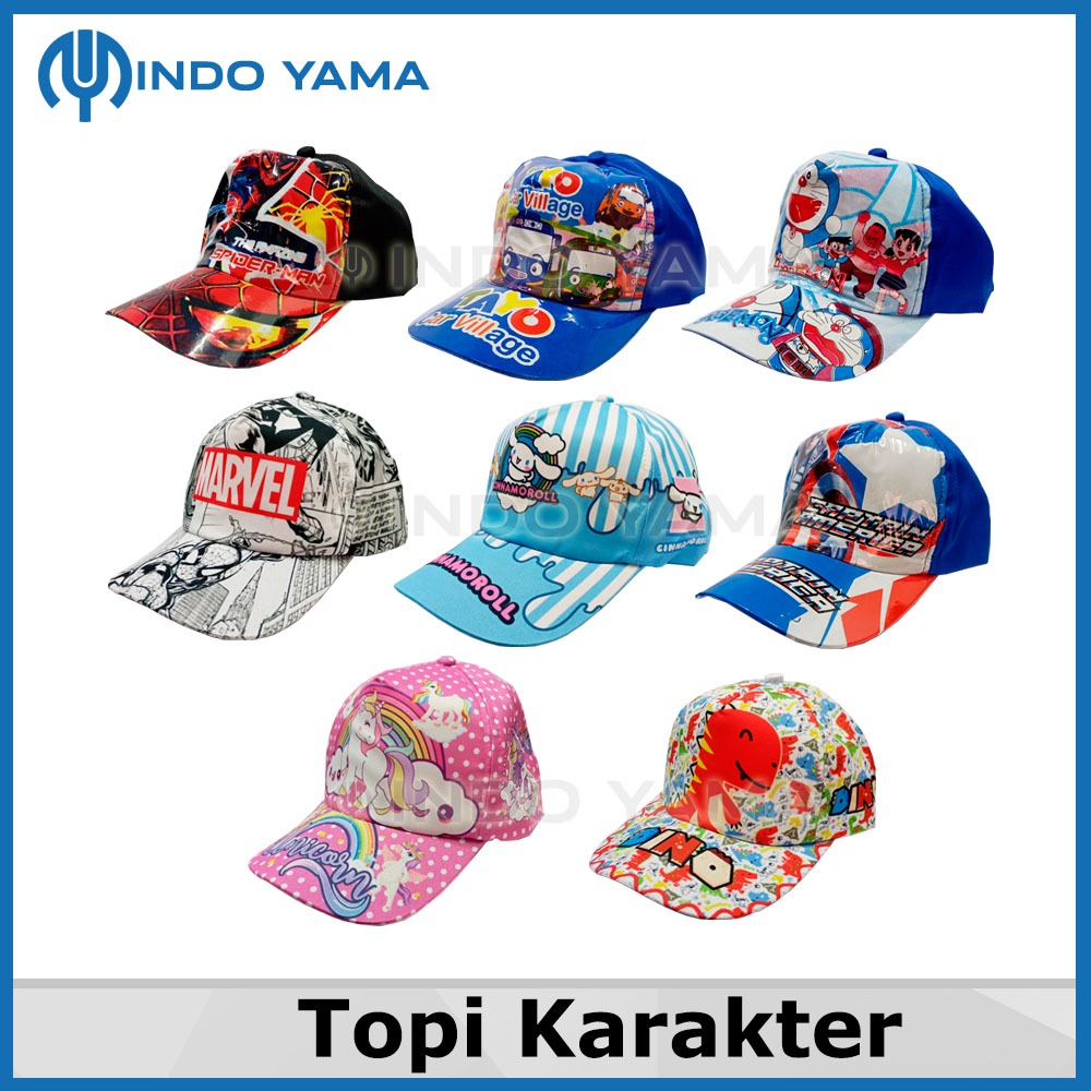 TOPI FASHION ANAK LAKI PEREMPUAN USIA 5 TAHUN KARAKTER GAMBAR LUCU