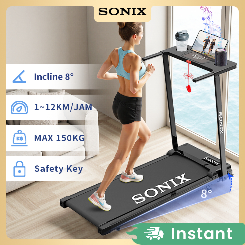 Sonix Incline Listrik Treadmill STR02 Dapat Dilipat Running Pad Max 150kg 8°Alat Olahraga Home Fitne