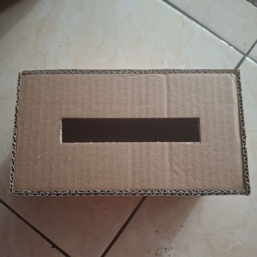 Prakarya Tempat Tissue Kardus Bekas | Tempat Tisue Polos