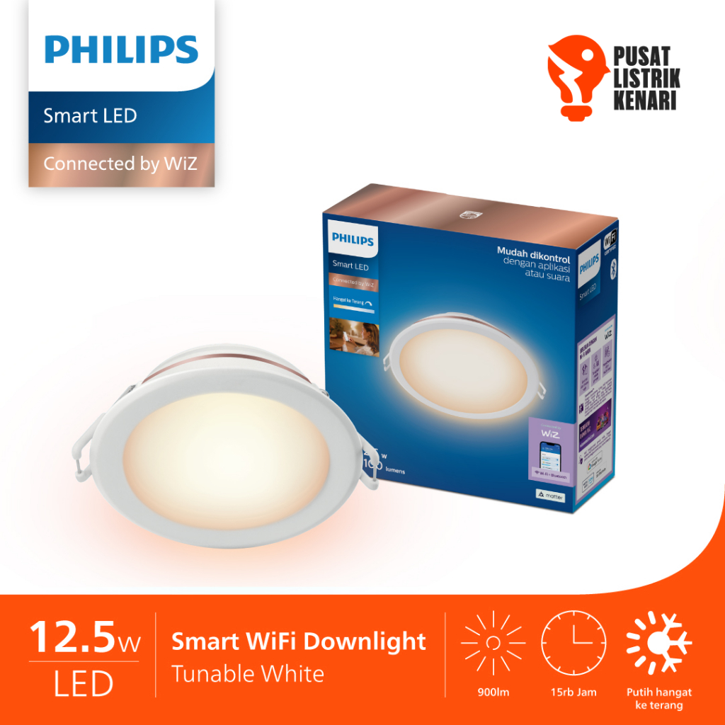 Lampu Plafon Philips 12,5W 12.5 Watt Downlight - Tunable White (Kuning ke Putih)