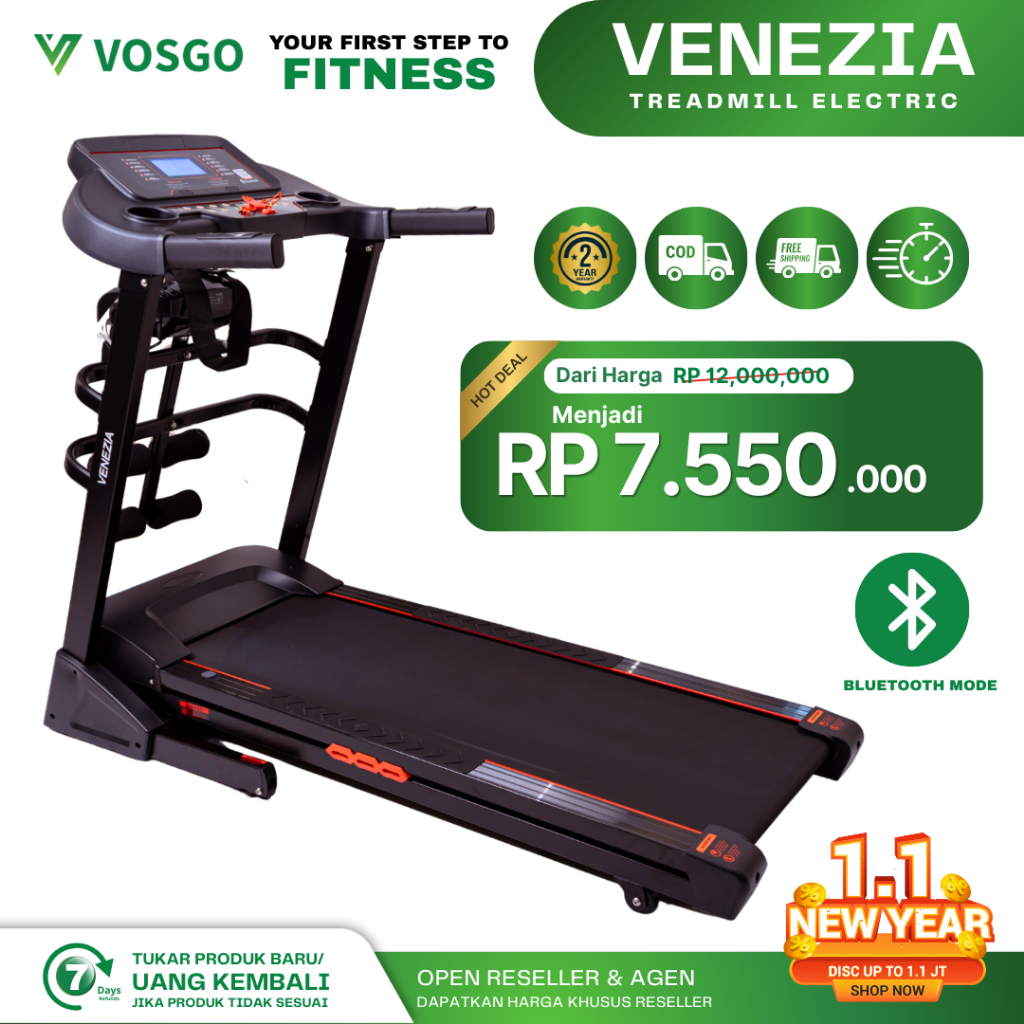 Alat Fitness Treadmill Elektrik Vosgo Venezia