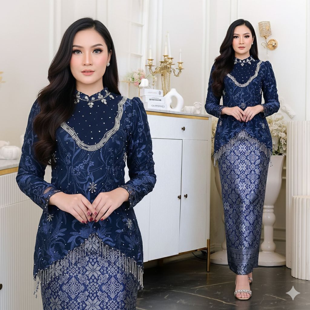 {Toko.Sky} Setelan Kebaya Fuji Wanita Modern/Setelan Kebaya Remaja Mix Rok Span Songket