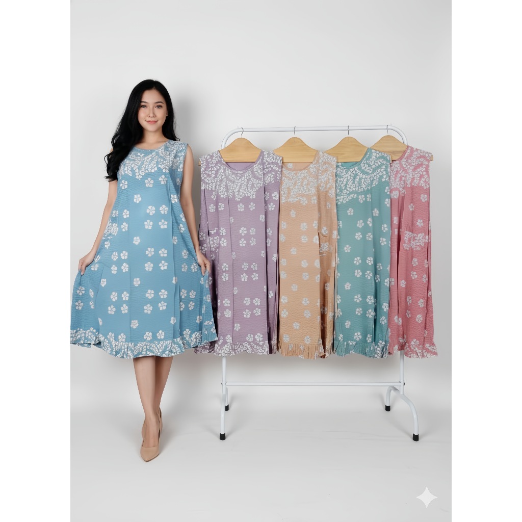 Daster Yukensi Tali Pundak Bahan Rayon Premium Daster Wanita Tanpa Lengan