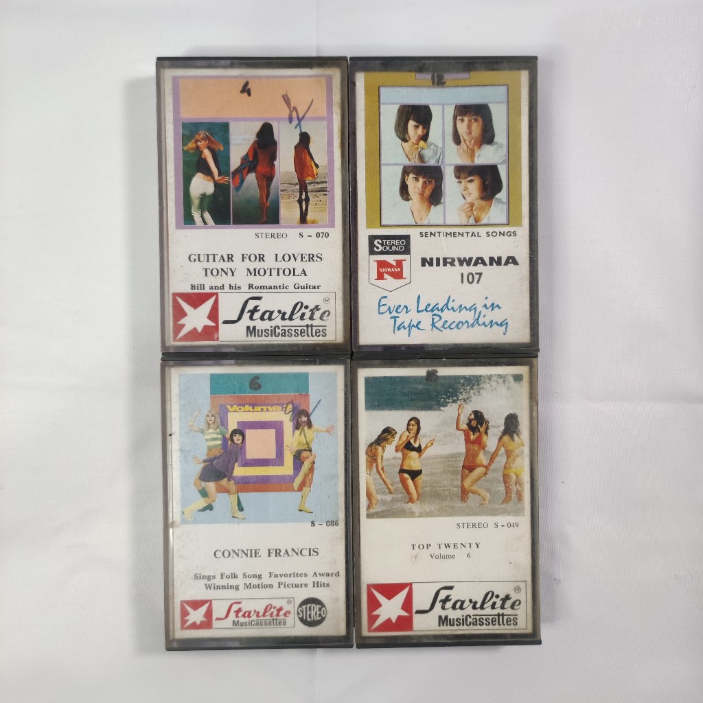 Kaset Pita Barat Western Jadul Vintage Dangdut Pop Cassette Nirwana Starlite Tony Mottola Connie Fra