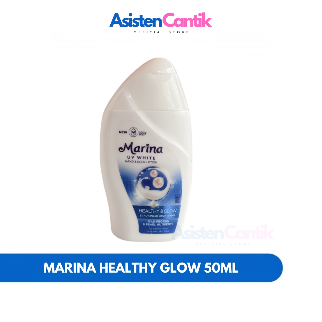MARINA Mini UV White Healthy Glow Hand Body Lotion 50ml | Marina Biru Body Lotion | Asisten Cantik