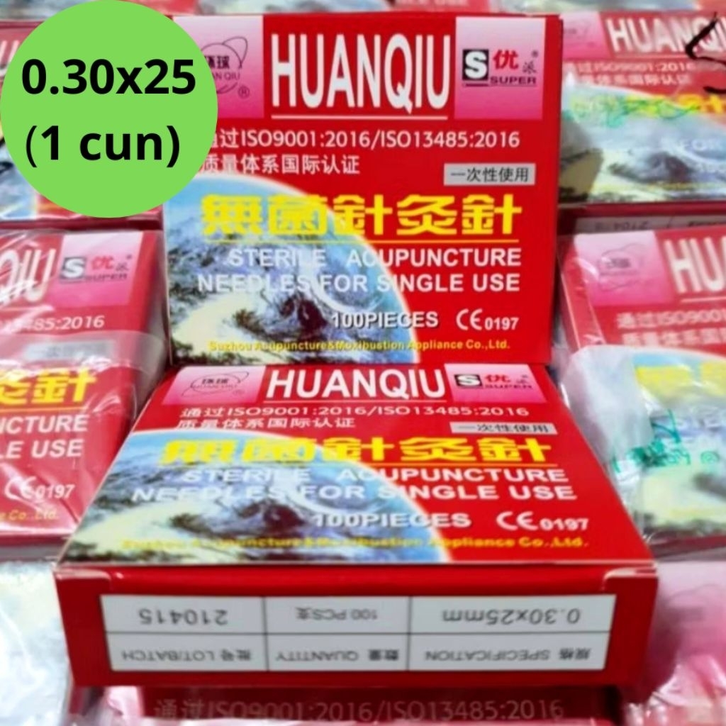 HuanQiu Jarum Akupuntur 0.30x25 ( 1 cun) isi 100.Acupunture Needle