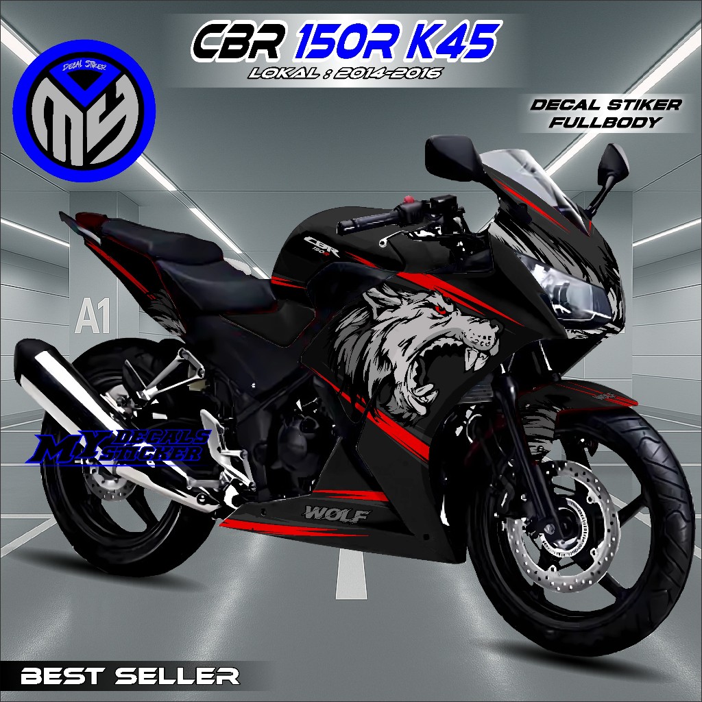 Decal CBR 150R K45 Lokal - Stiker CBR 150R K45 Lokal - Striping CBR 150R K45A Full Body Desain Keren