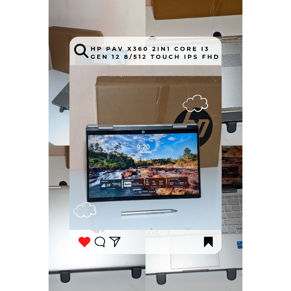 Hp Pavilion X360 2-in-1 Laptop 14-ek0113tu core i3-1215u Gen 12 Ram 8 SSD 512 Touchscreen FHD IPS