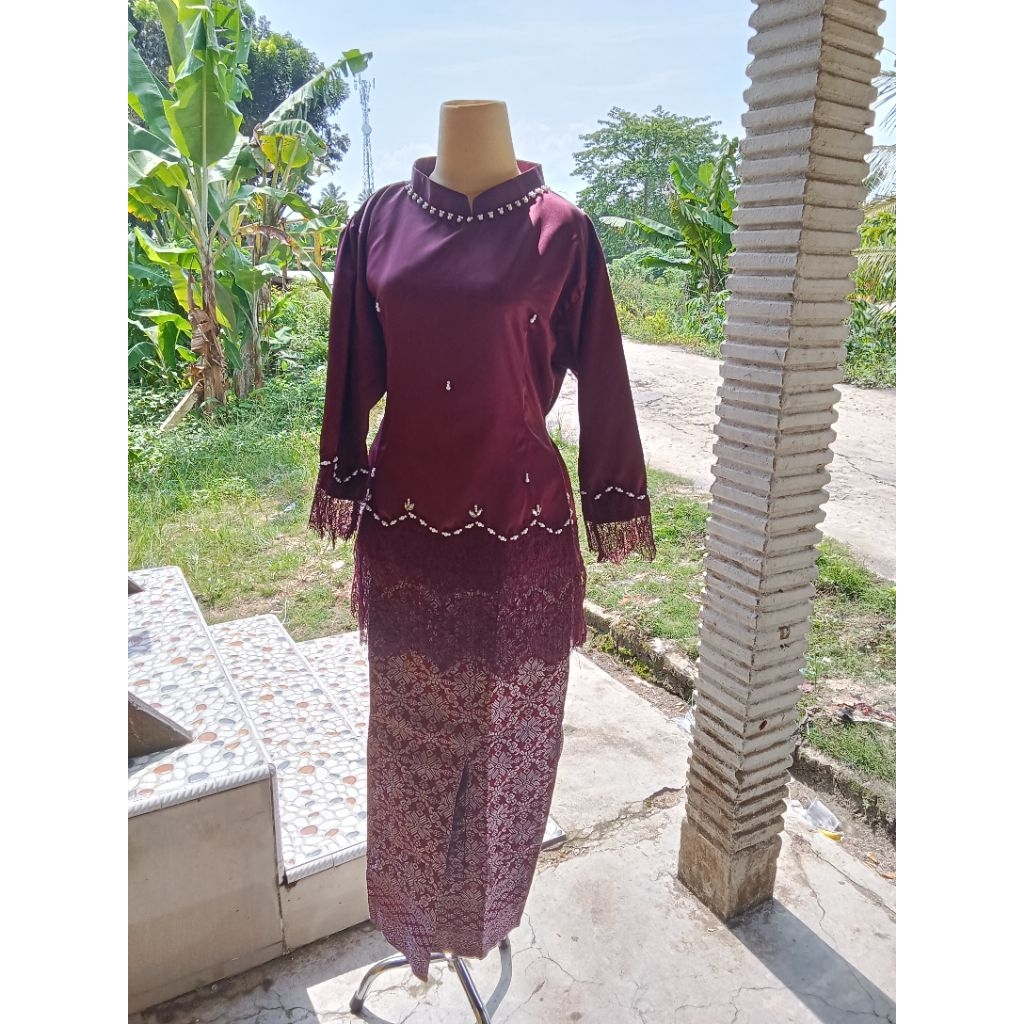 baju setelan kebaya modern terbaru/baju setelan rok songket