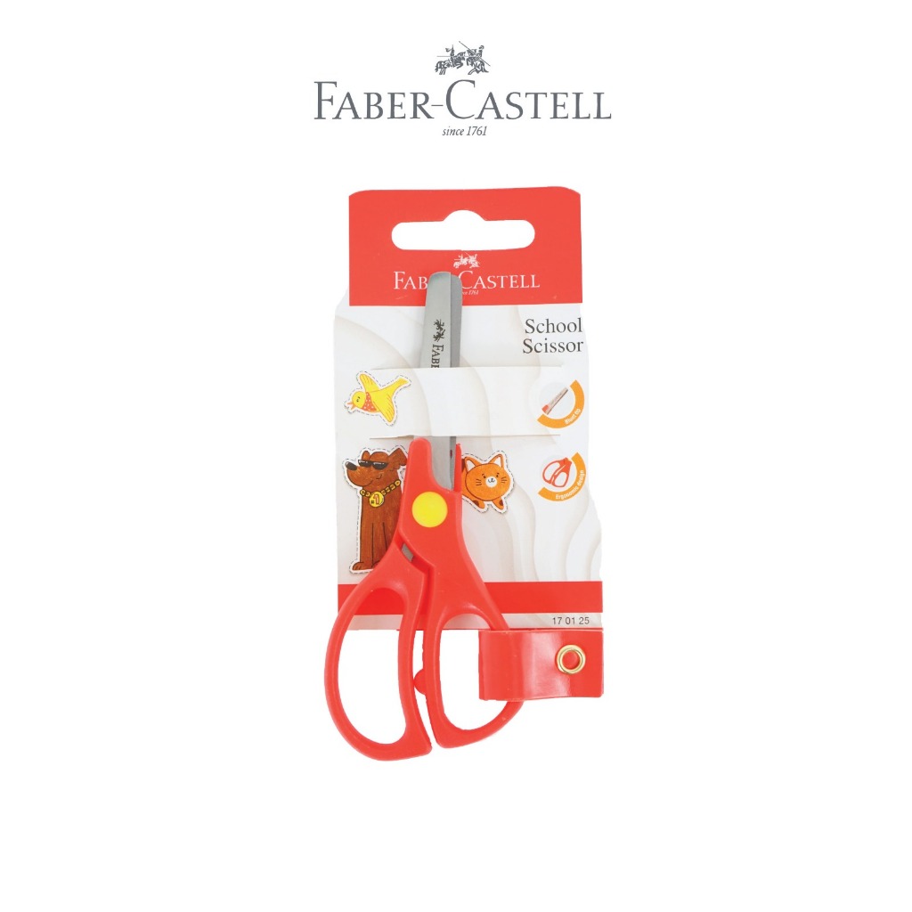 Faber-Castell School Scissors Anak ? Gunting Sekolah Stainless Steel Ergonomis Aman - Gambar 2