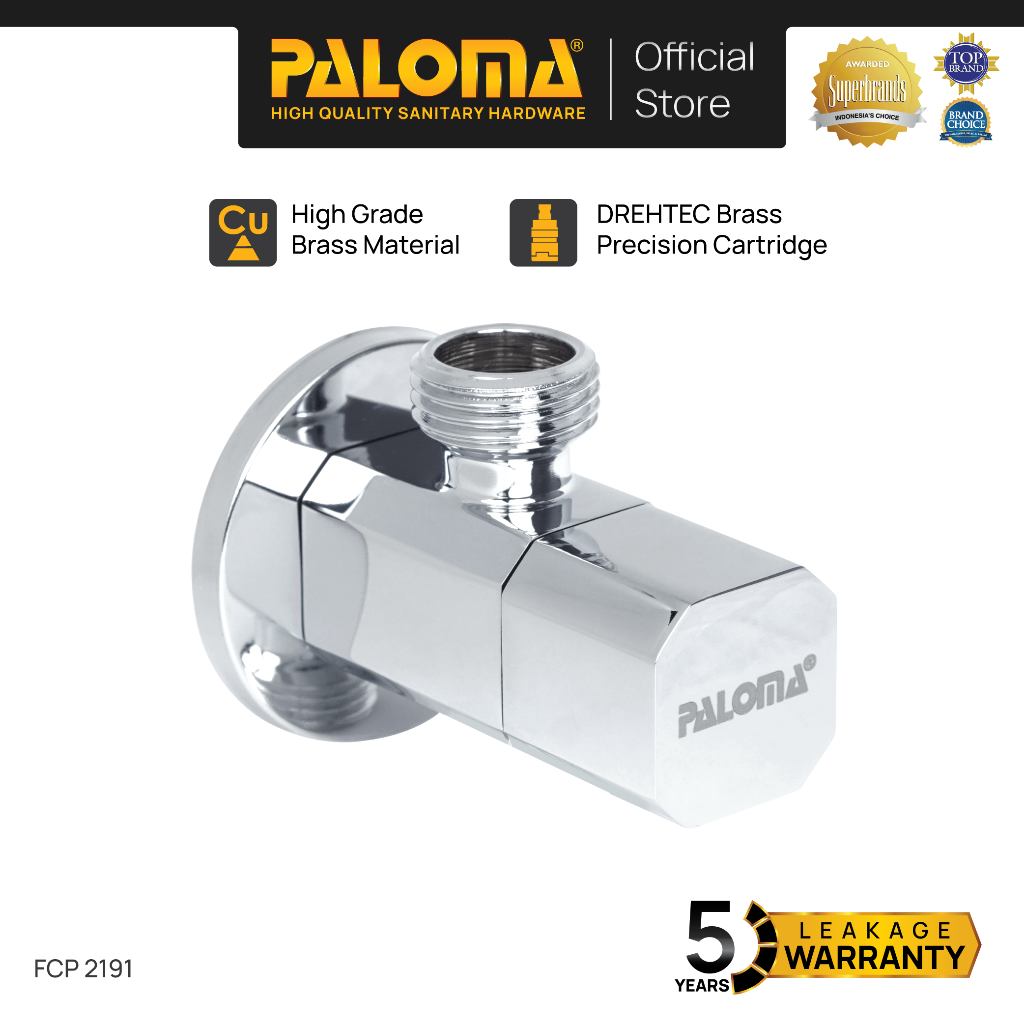PALOMA FCP 2191 Keran Stop Cabang Keran Toilet Keran WC Kran Jet Shower Wall Tembok 1 Cabang Brass K