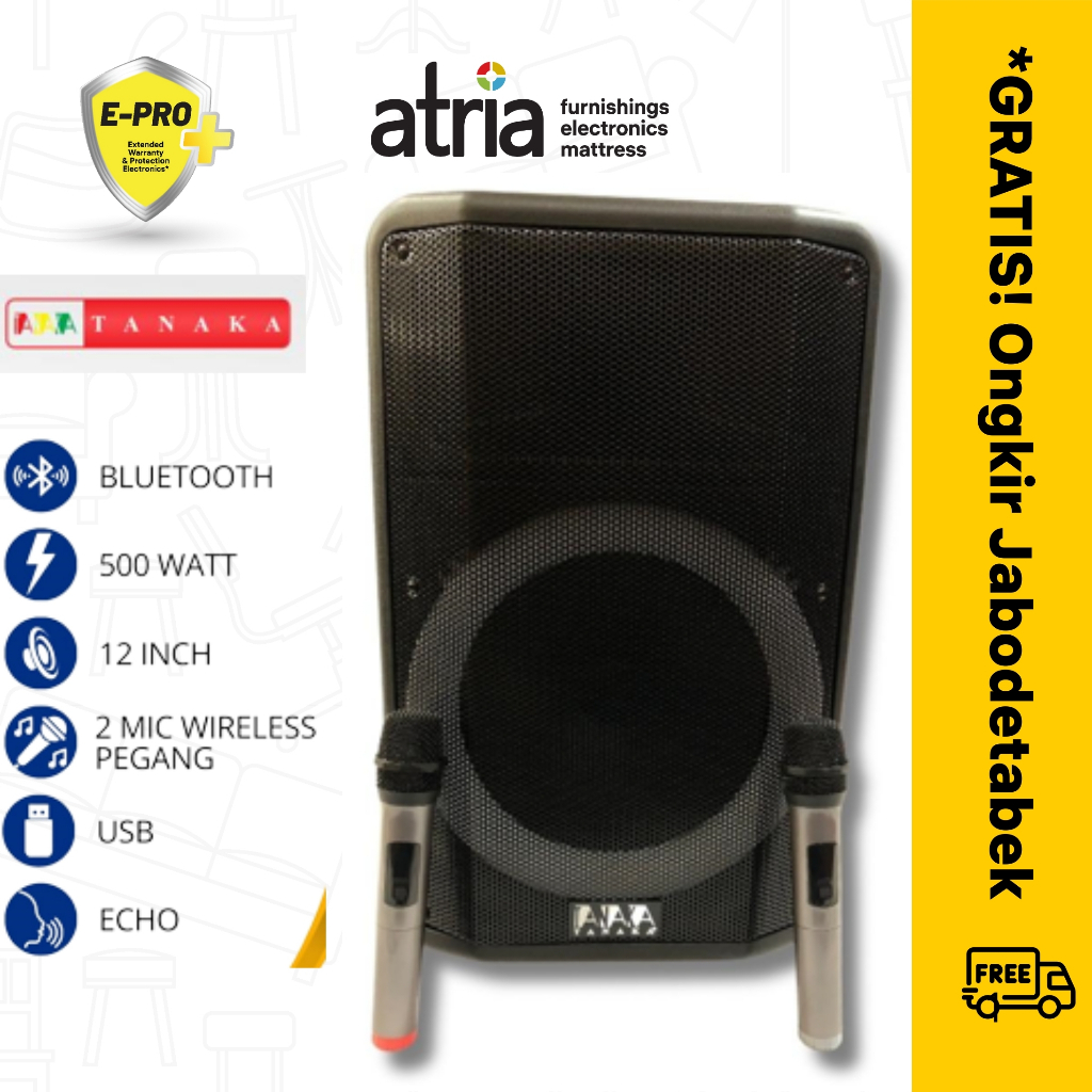 TANAKA Diamond Antrolley NEW Speaker 8/12/15/18 Inch Portable Bluetooth Indoor Outdoor Karaoke Mic W