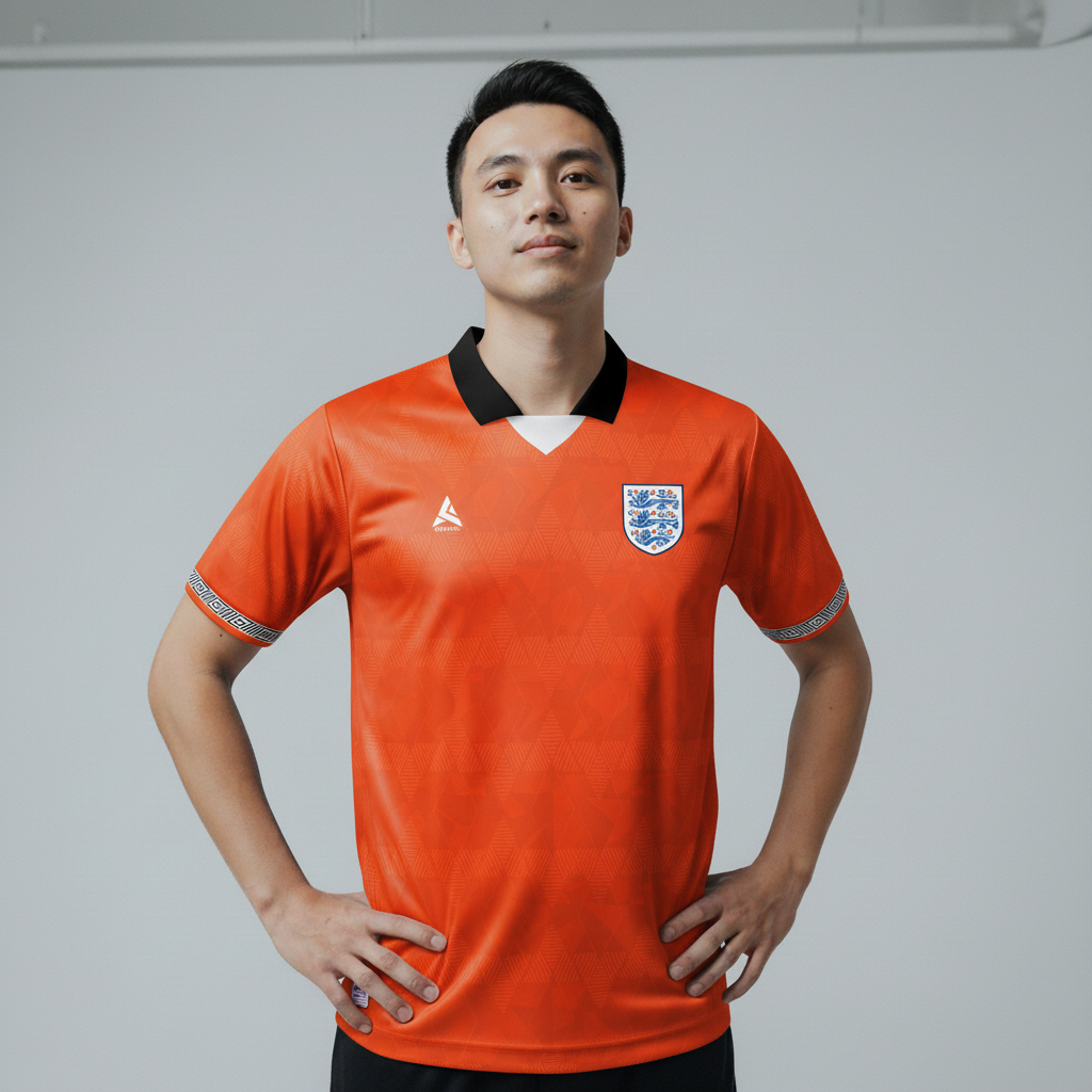 ATHLETIC SPORTWEAR - Jersey Bola Fantasy England Away 1990-1993 Fullprinting Casual - Atasan