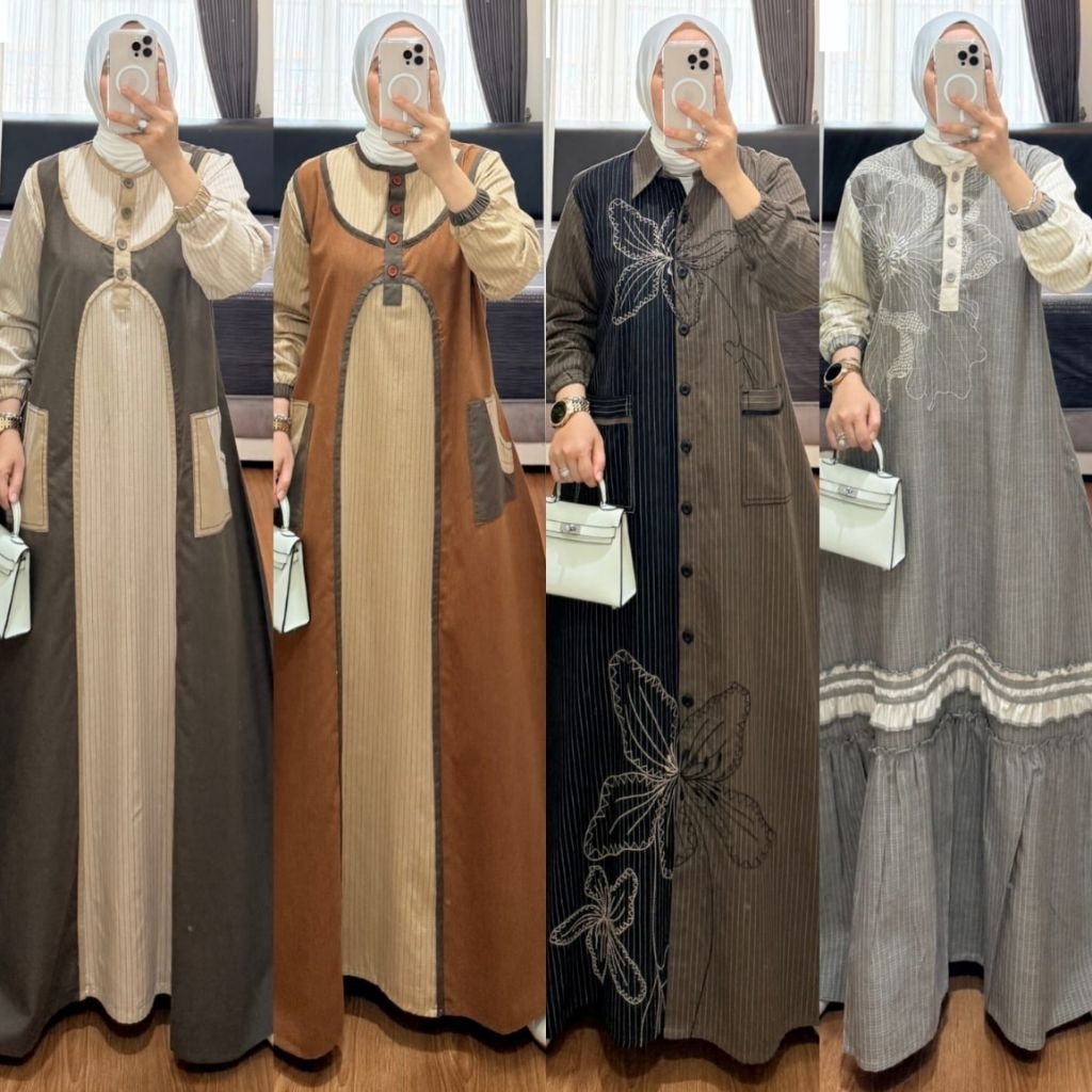 Kirana Malika Zaskia Series Dress Gamis Katun Bordir by Semut