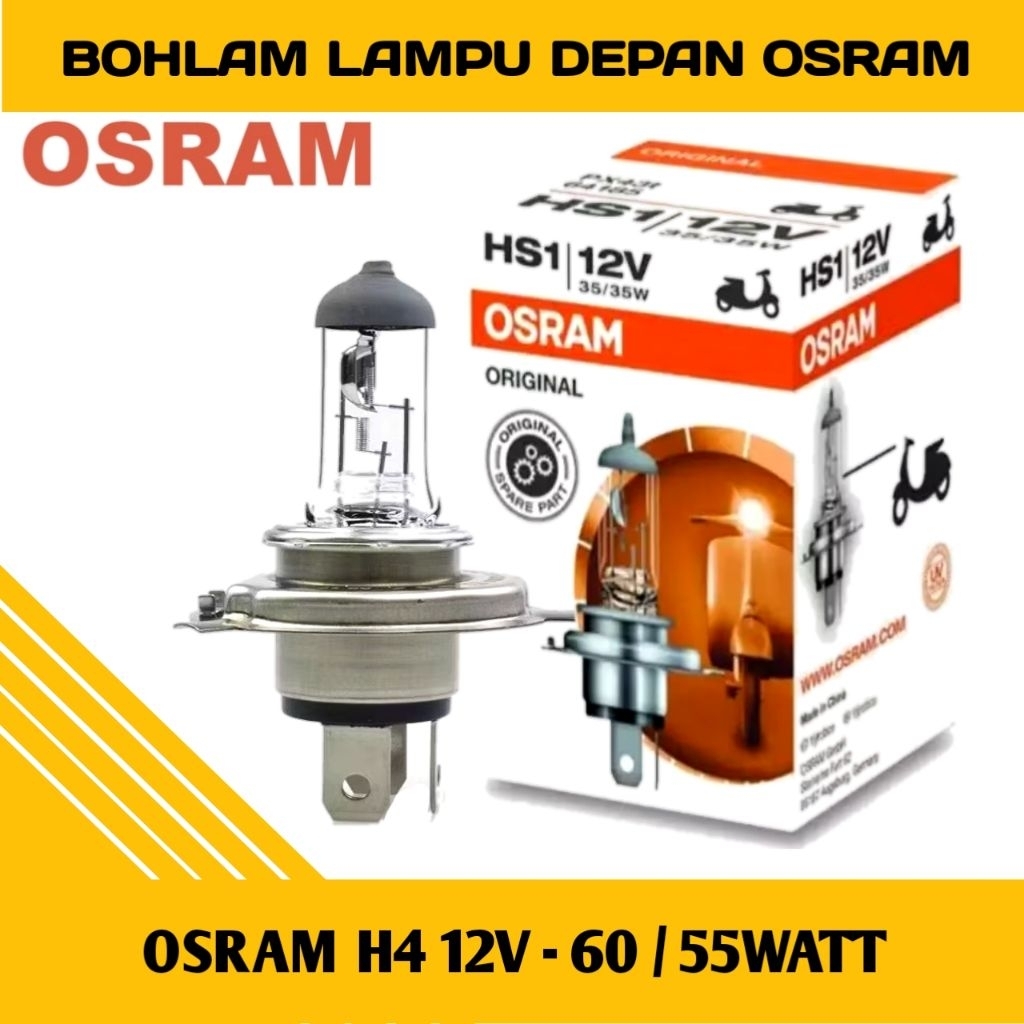 Bohlam Lampu Depan Standar OSRAM H4 12V Motor Vixion , Bohlam Halogen , Bohlam OSRAM , OSRAM