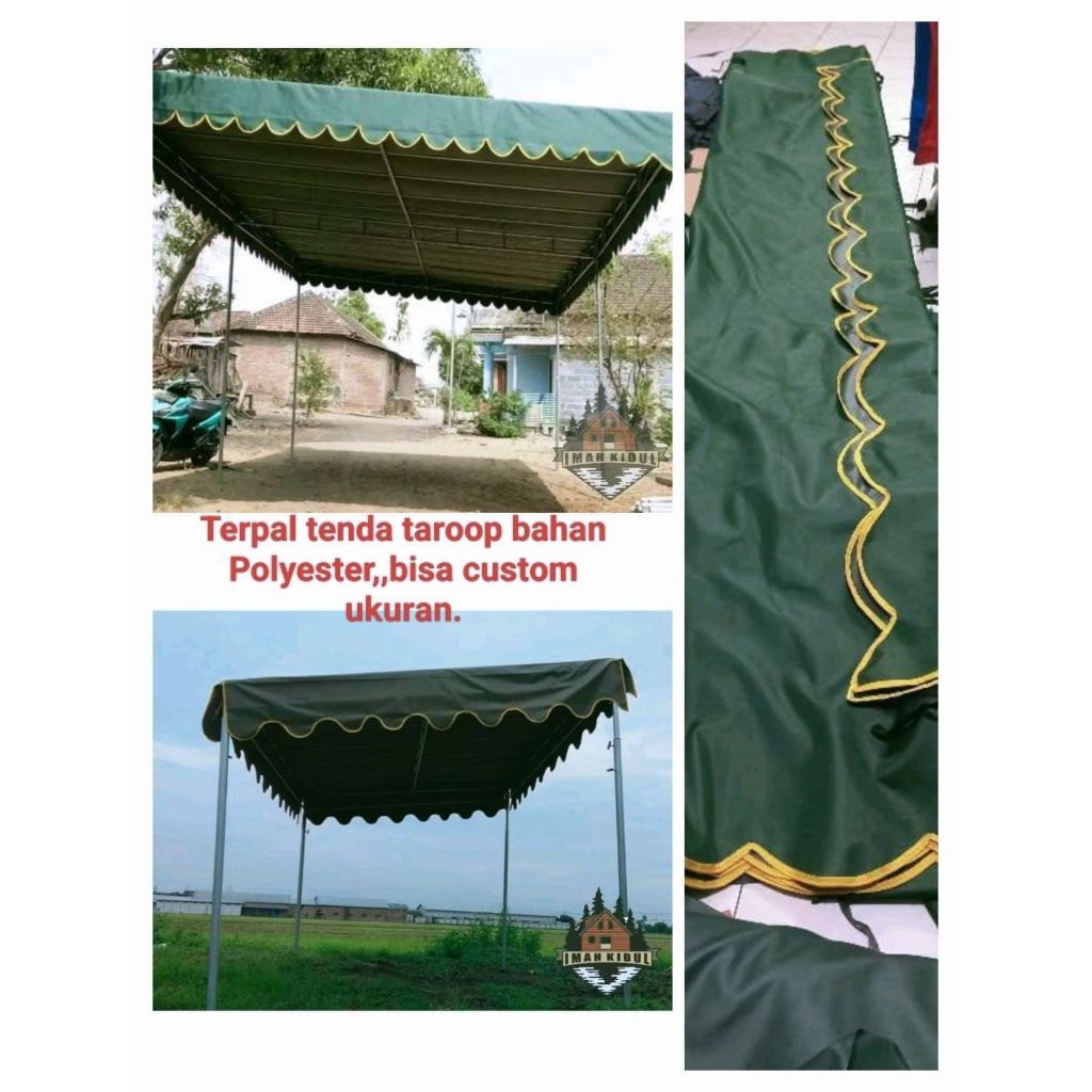 link produk khusus terpal kain polyester army ukuran 640x640cm rumbai lurus