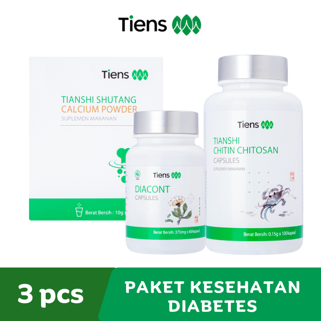 Paket Produk Tiens Untuk Diabetes Chitin Chitosan Diacont Shutang Calcium Original
