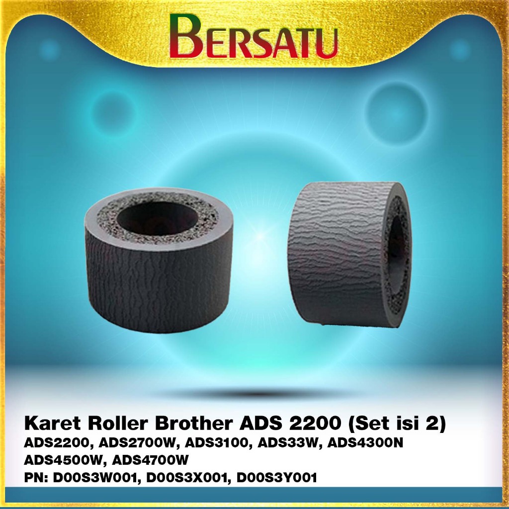 Karet Pickup Roller Scanner ADS-2200 ADS-2700W Penarik Kertas Set isi 2 Pick Up Roll Brother ADS2200