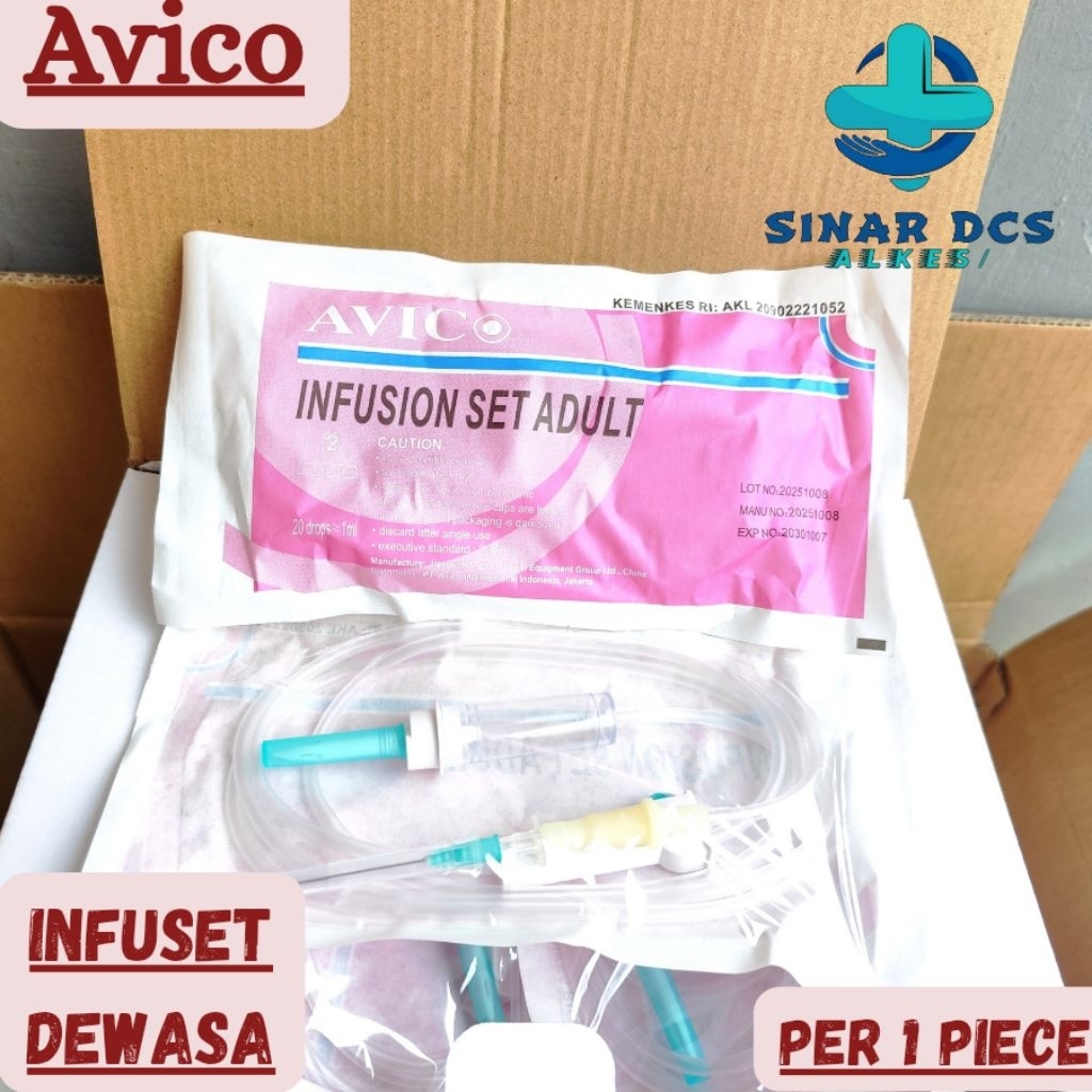 Avico Infus Set Dewasa. Infuset. Infusion Set. Selang Infus