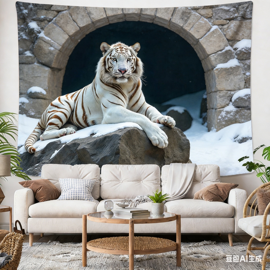 Kain hiasan dinding motif hewan, kain latar belakang dekorasi dinding, Tapestry Dinding Rumah - Gamb