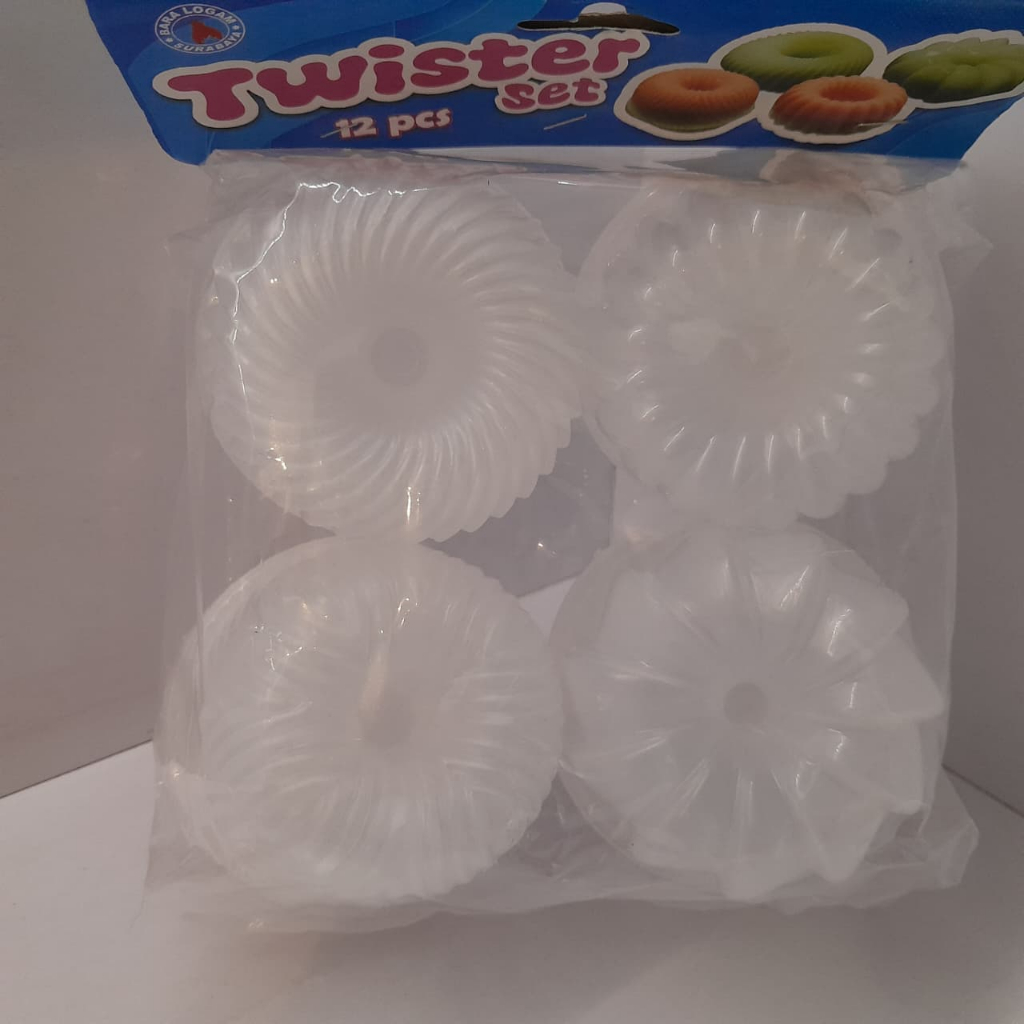 Cetakan Puding Twister / Cetakan Agar-Agar / Puding Mold Plastik / Cetakan Kue Jelly / Twister Set