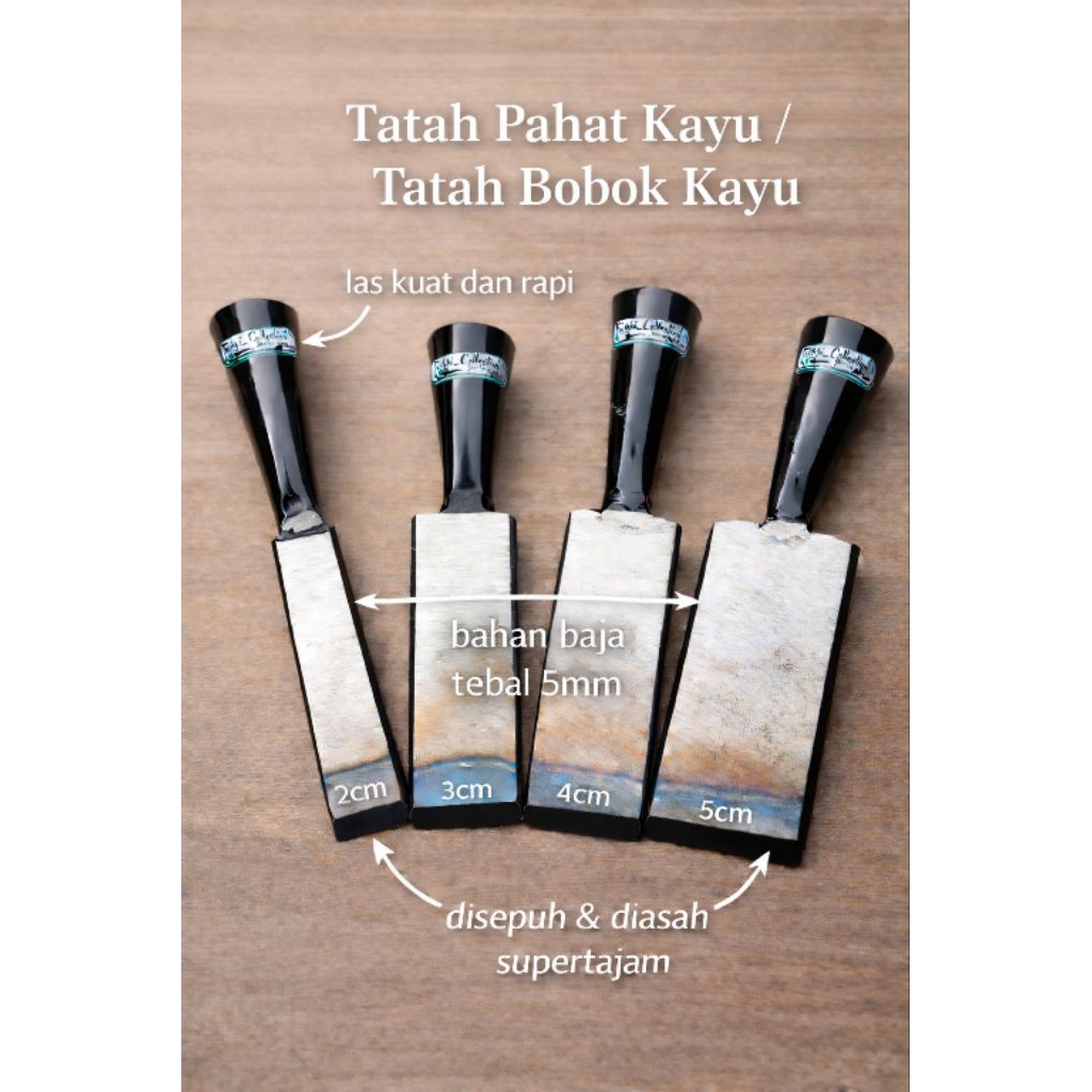 Tatah kayu 1cm 2cm 3cm 4cm 5cm bahan baja asli / tatah pahat bobok kayu /alat pertukangan