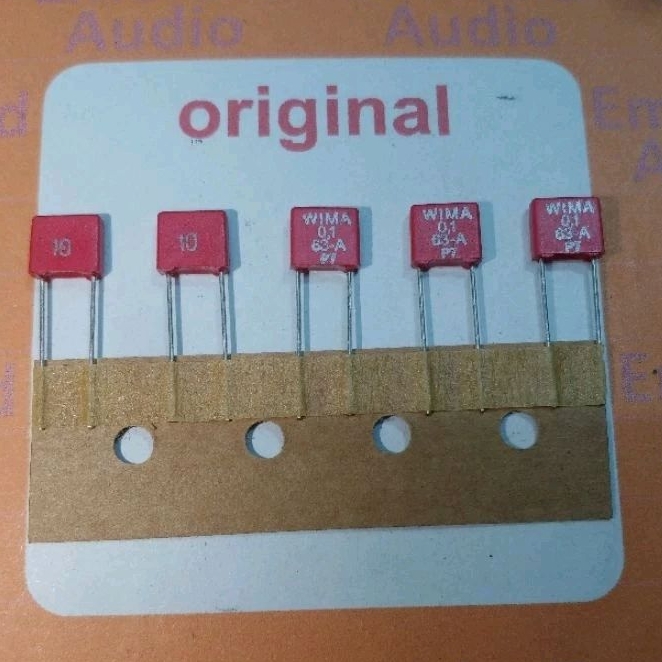 Wima 100n 63volt Kapasitor Wima  0,1uF 100n 63 VDC TOLERANSI 10% WIMA TIPE MKS 2 MERAH ORIGINAL Made