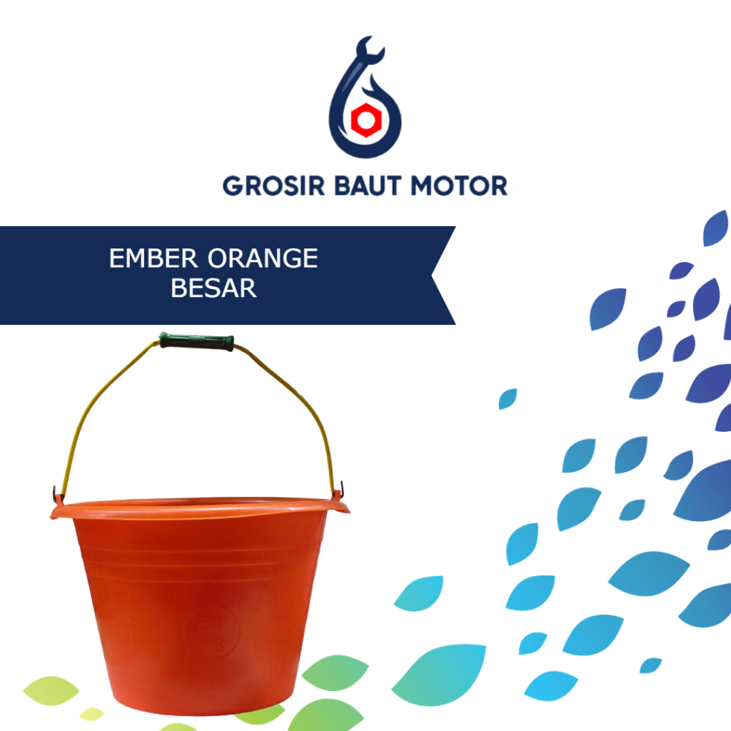 Ember Cor Kecil & Besar Orange Anti Pecah Semen / Ember Tukang / Ember Serbaguna