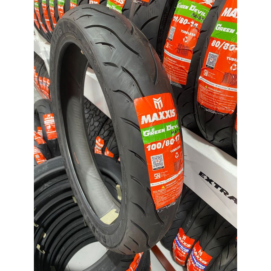 (READY STOCK COD) BAN MAXXIS GREEN DEVIL 100/80-17 FREE PENTIL TUBELESS
