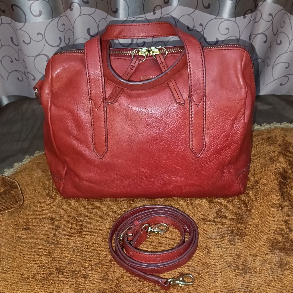 F0ssil Speedy Sydney Satchel Red